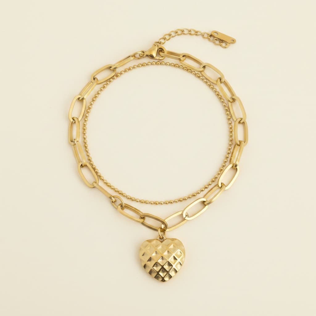 Luxe Radiance Quilted Heart Pendant