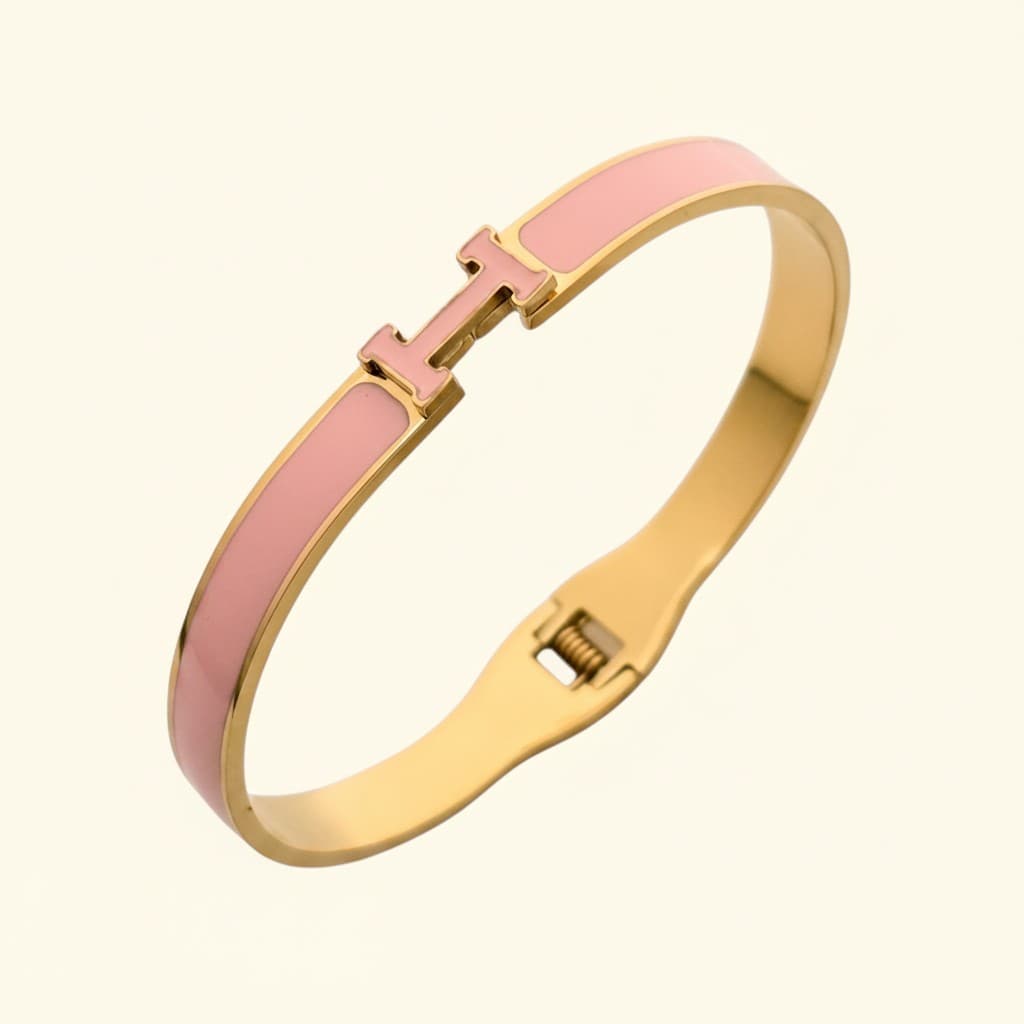 Blush Enamel Luxe Bangle