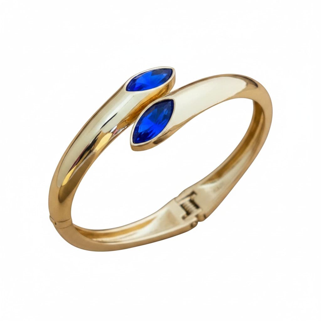 Sapphire Embrace Dual-Stone Cuff