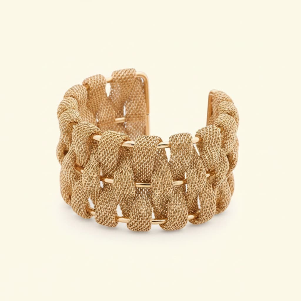 Luxe Weave Mesh Cuff Bracelet