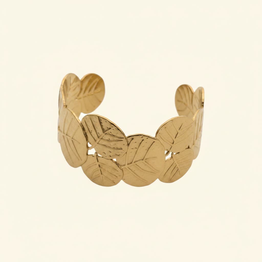 Verdant Whisper Leaf Cuff