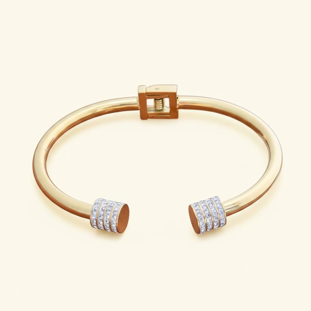 Luxe Allure Dual-Tone Cuff Bracelet