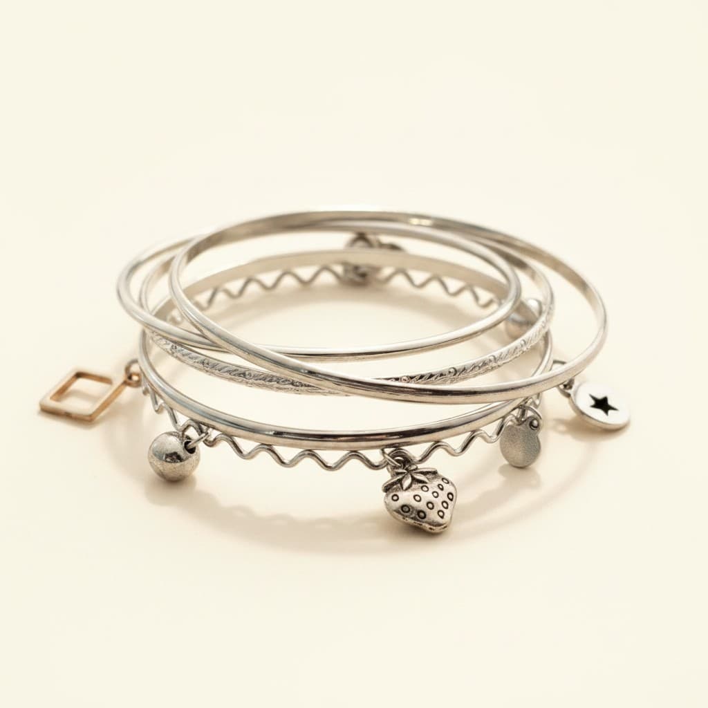 Starlit Orbit Charm Bangle