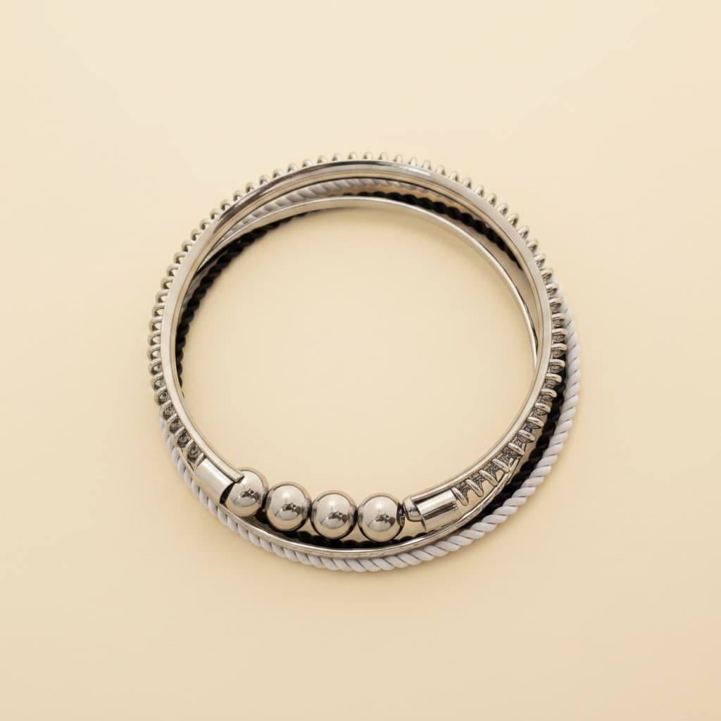 Midnight Mist Mixed Texture Bangle Set