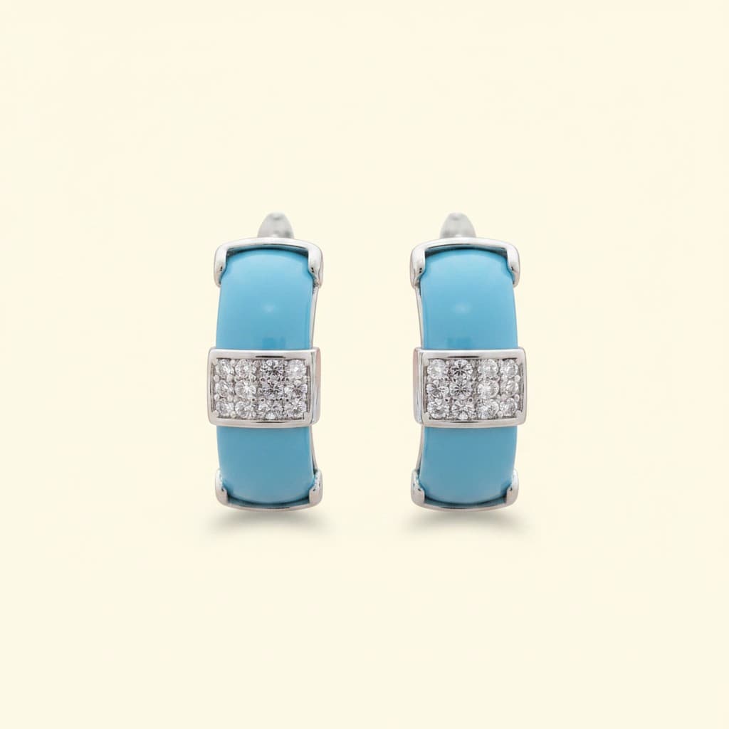 Azure Glow – Luxe Anti-Tarnish Hoops