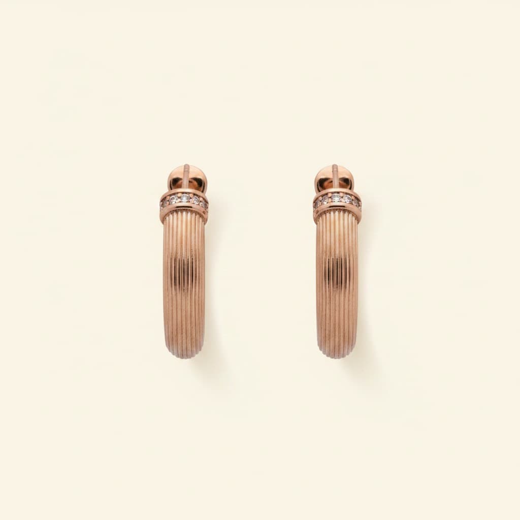 Luxe Crescent Hoops Rose Gold