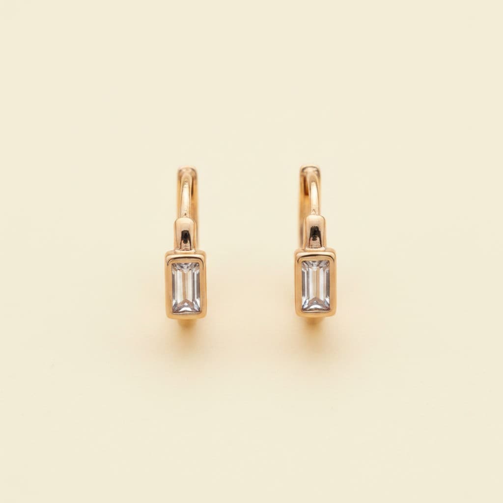 Radiant Baguette Huggie Hoops