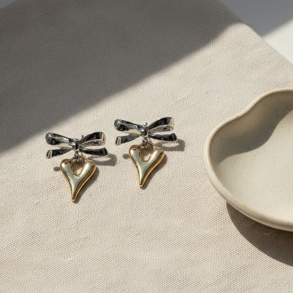 Bowdrop Melt Heart Studs