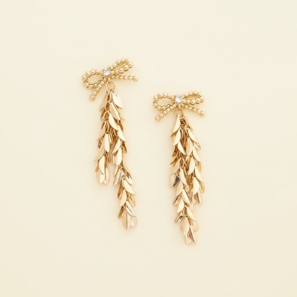 Cascade Bow Drop Earrings