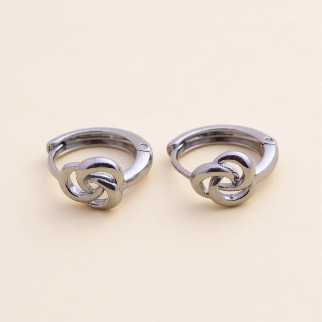 Infinity Knot Huggie Hoops