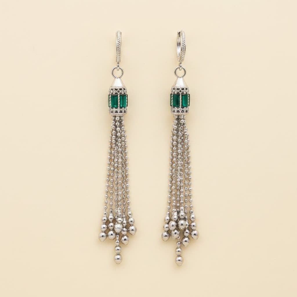 Luxe Cascade Beaded Tassel Earrings