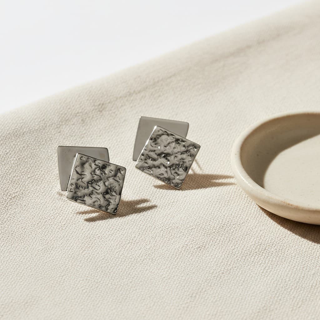 Bold Textured Geometric Earrings
