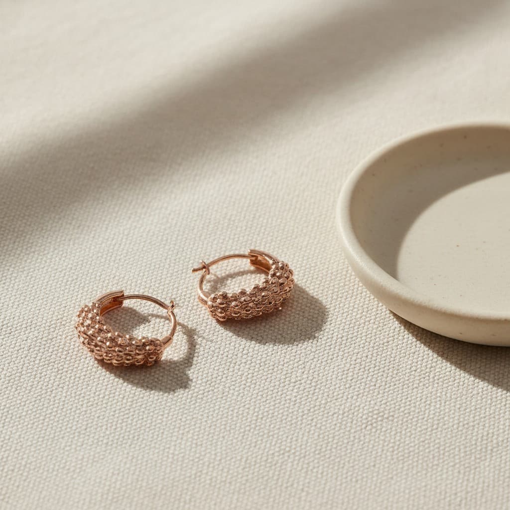Luxe Textured Huggie Hoop Earrings
