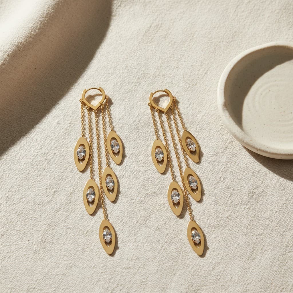 Gleam Drop Chain Earrings