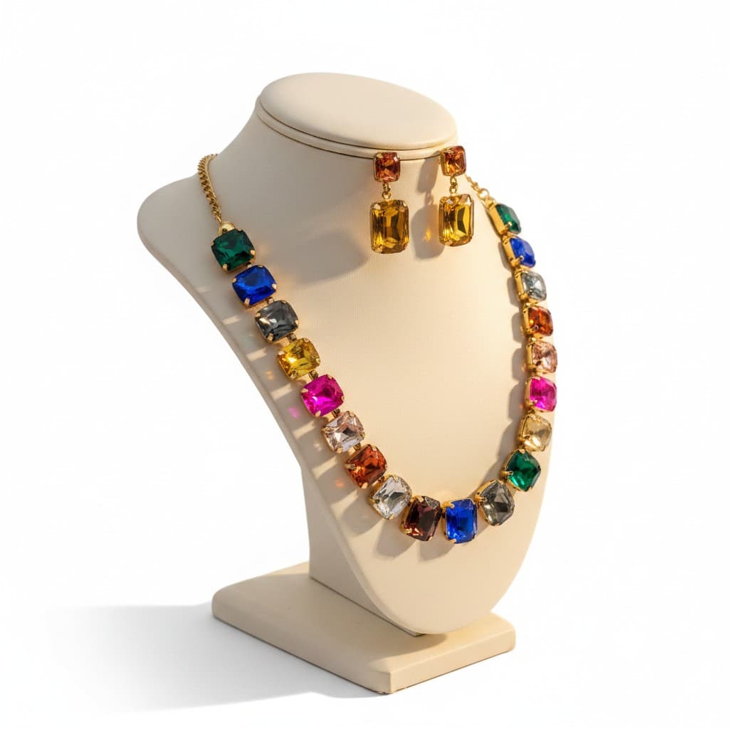 Vivid Spectrum Statement Necklace Set