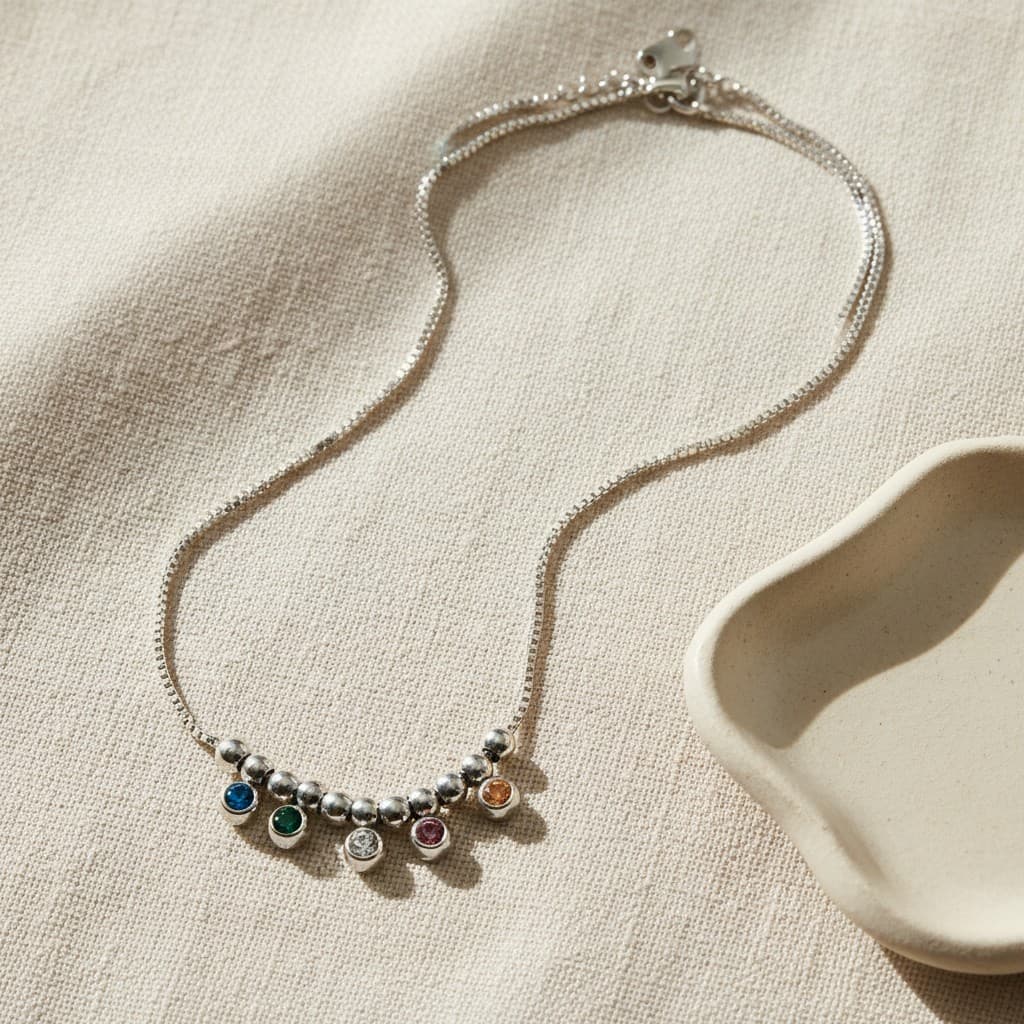Prism Bead Spark Pendant Chain