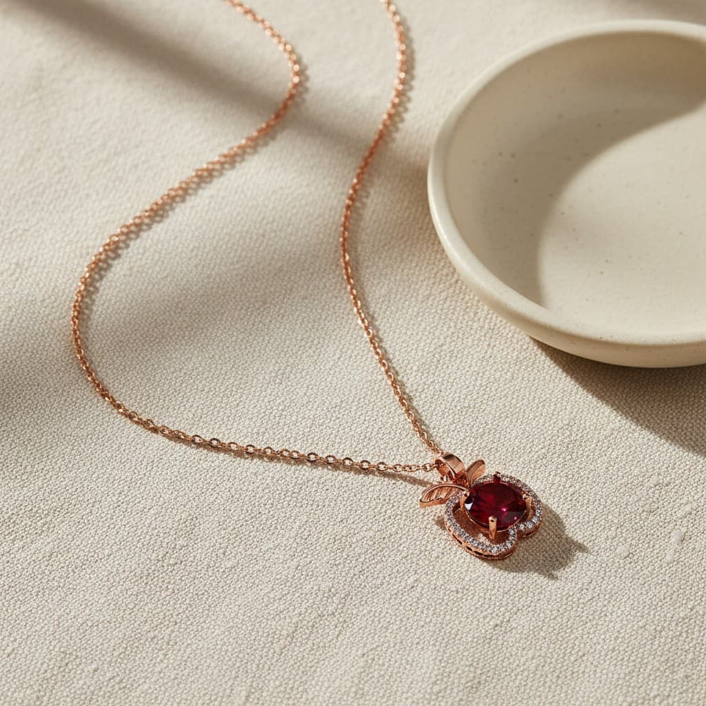 Blush Apple Pendant Necklace