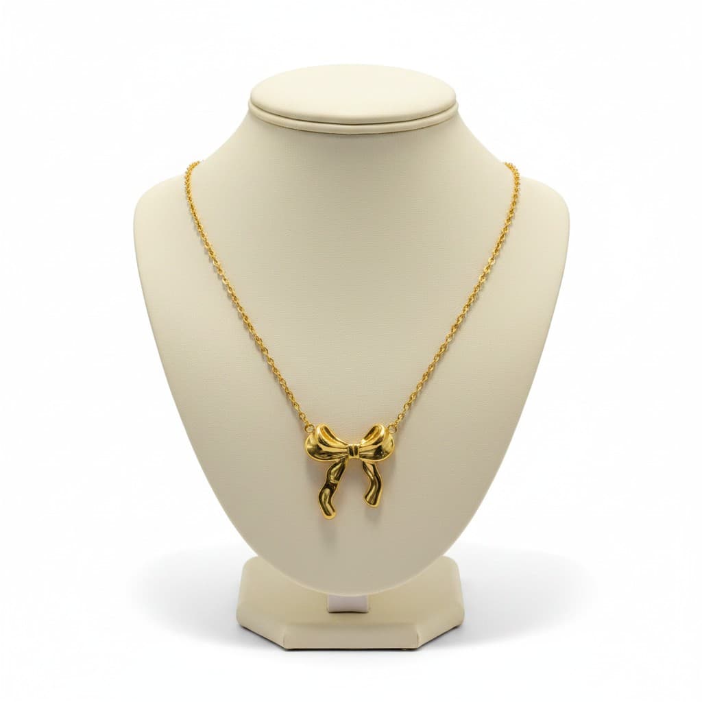 Velvet Bow Charm Necklace