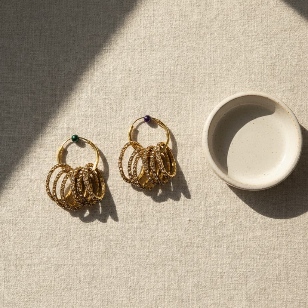 Duskfire Multi-Band Hoop Earrings