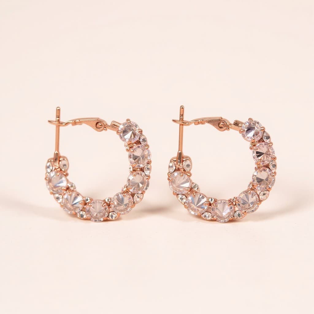 Luxe Blossom Crystal Hoops
