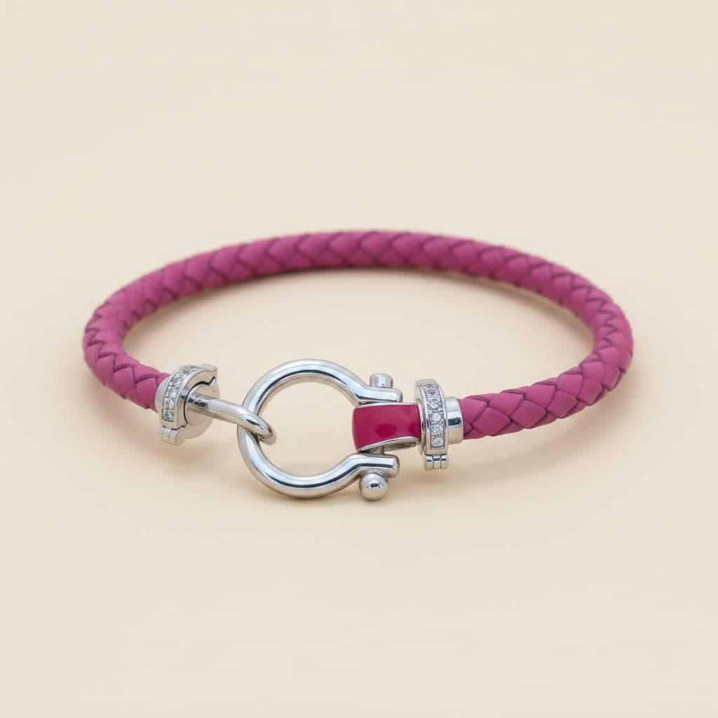 Timeless Elegance Woven Bracelet – Luxe Edition Pink