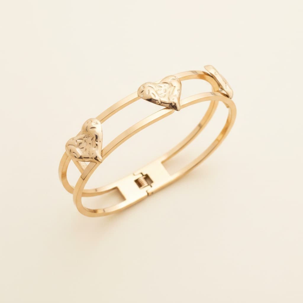 Valora Heart-Link Cuff Bracelet