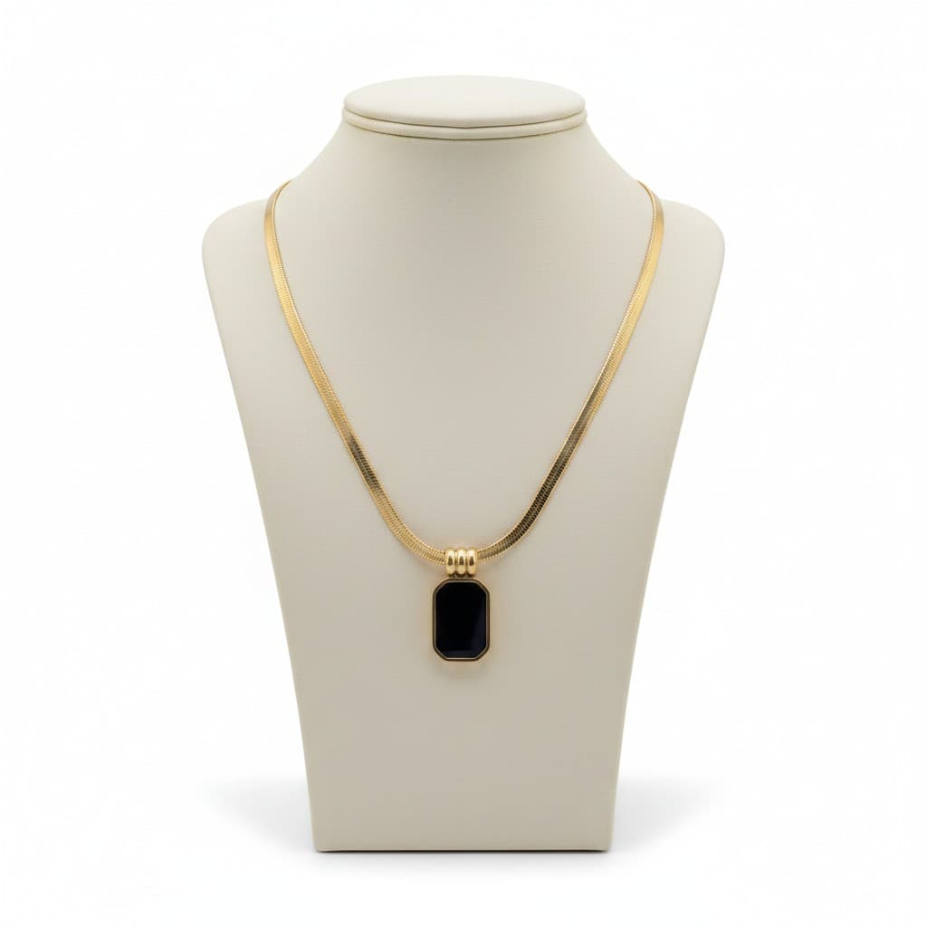 Noir Edge Pendant Necklace
