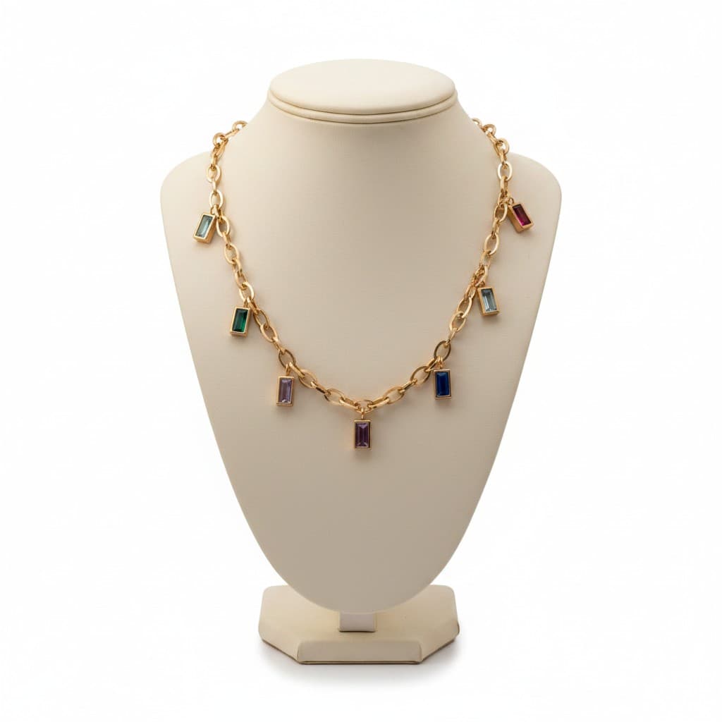 Spectrum Gem Charm Necklace