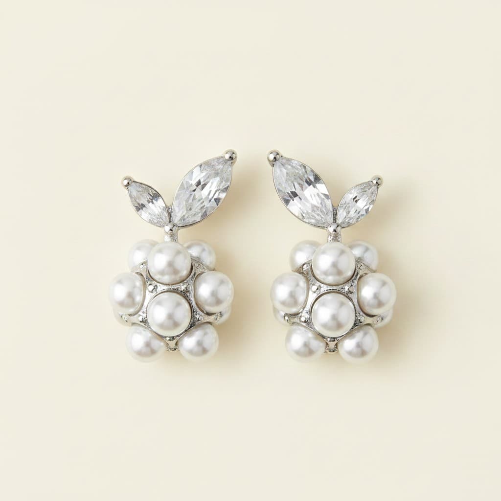 Pearl Blossom Stud Earrings